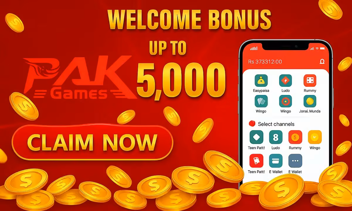 PakGames Fun welcome bonus offer for new Pakistan players